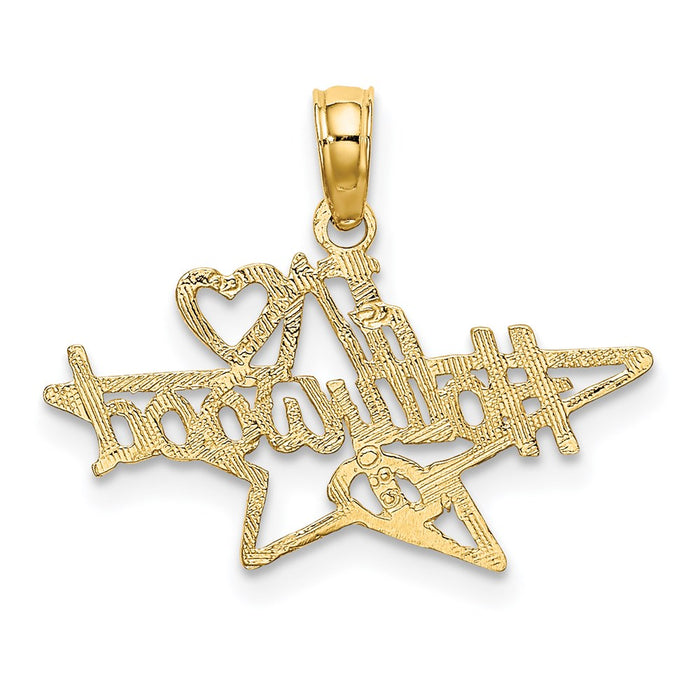 Million Charms 14K Yellow Gold Themed I Heart Hollywood Star Charm