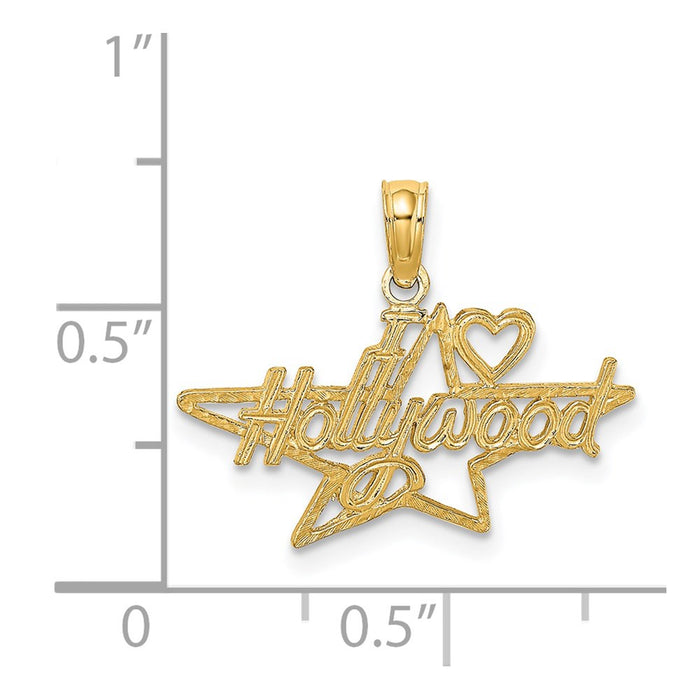 Million Charms 14K Yellow Gold Themed I Heart Hollywood Star Charm