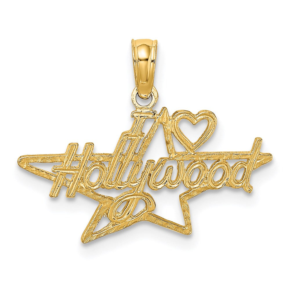 Million Charms 14K Yellow Gold Themed I Heart Hollywood Star Charm