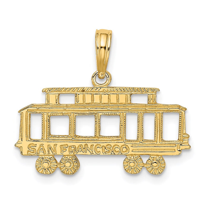 Million Charms 14K Yellow Gold Themed San Francisco Cable Car Charm