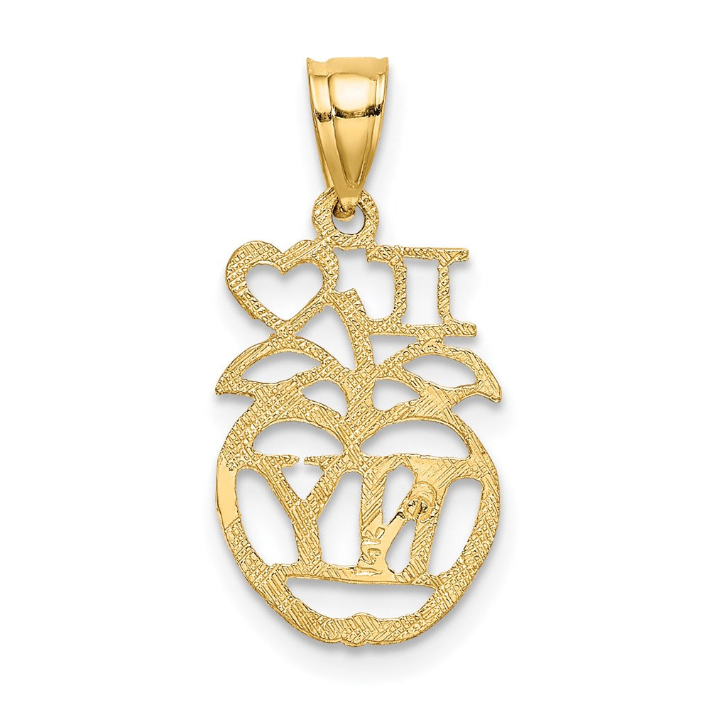 Million Charms 14K Yellow Gold Themed I Heart Ny Apple Charm
