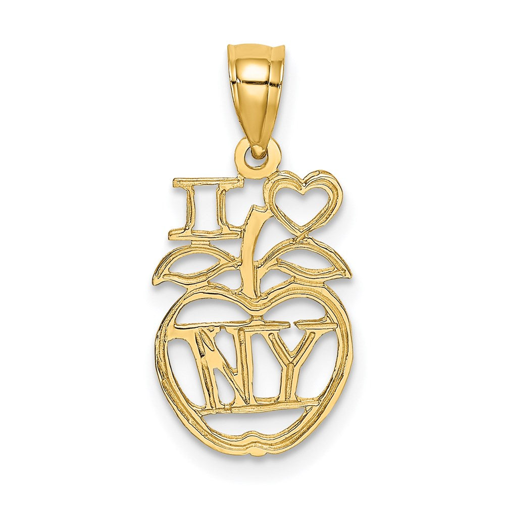 Million Charms 14K Yellow Gold Themed I Heart Ny Apple Charm