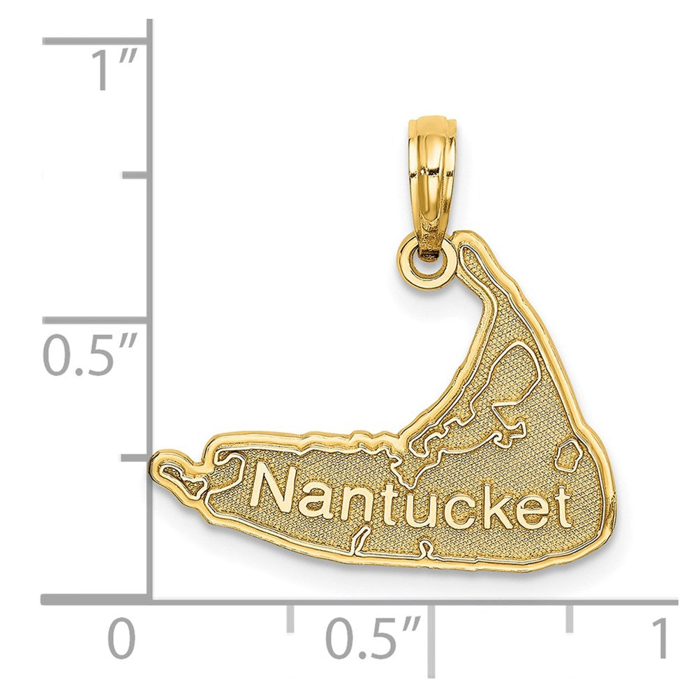 Million Charms 14K Yellow Gold Themed Nantucket Map Charm