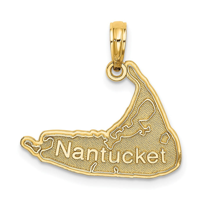 Million Charms 14K Yellow Gold Themed Nantucket Map Charm