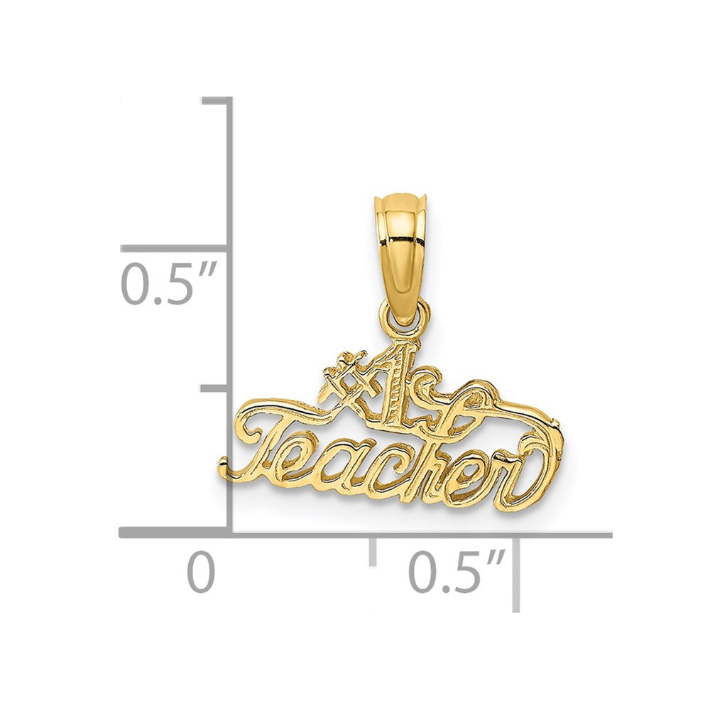 Million Charms 14K Yellow Gold Themed #1 Teacher Charm