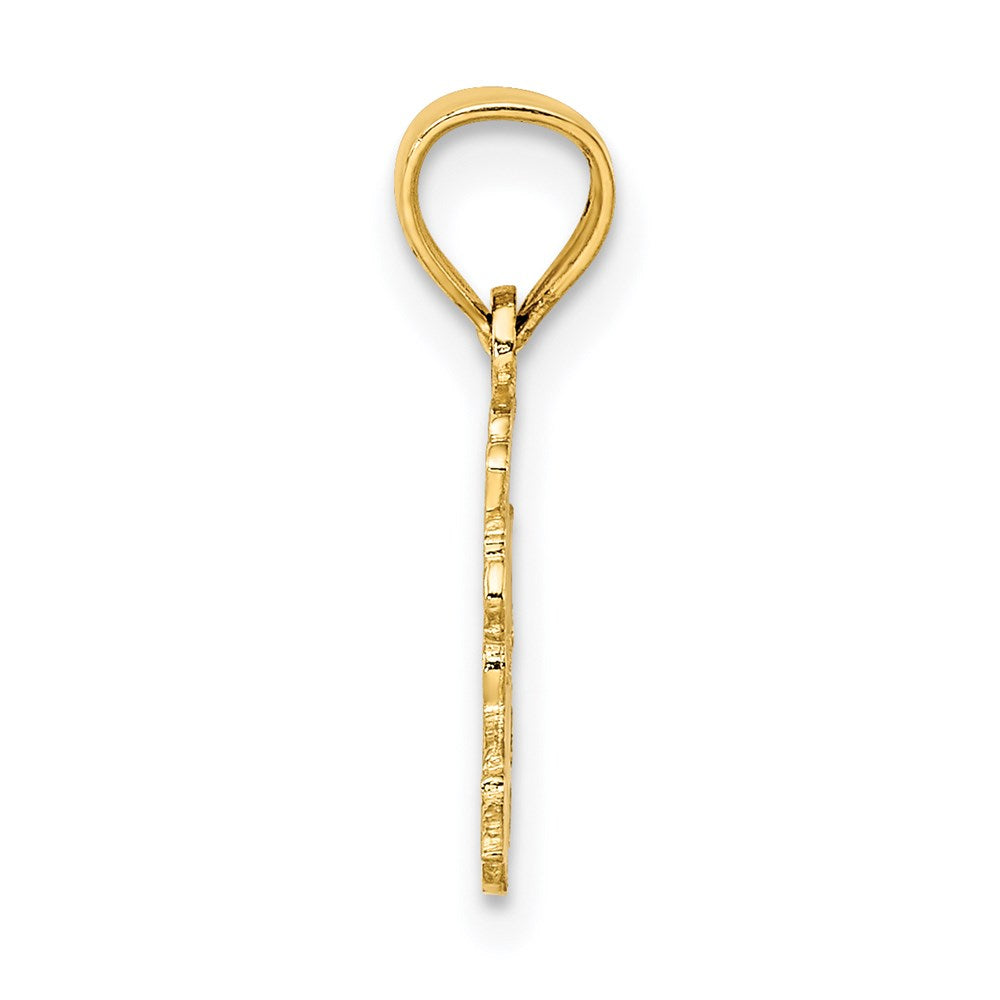 Million Charms 14K Yellow Gold Themed I Love Train Charm