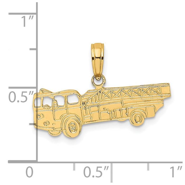 Million Charms 14K Yellow Gold Themed Fire Truck Charm