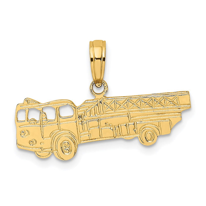 Million Charms 14K Yellow Gold Themed Fire Truck Charm