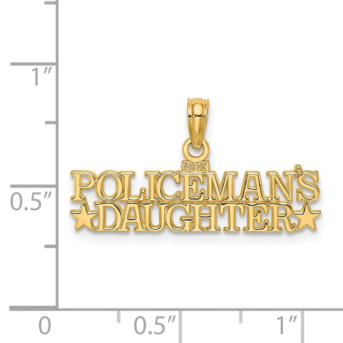 Million Charms 14K Yellow Gold Themed Policeman'S Daughter Charm
