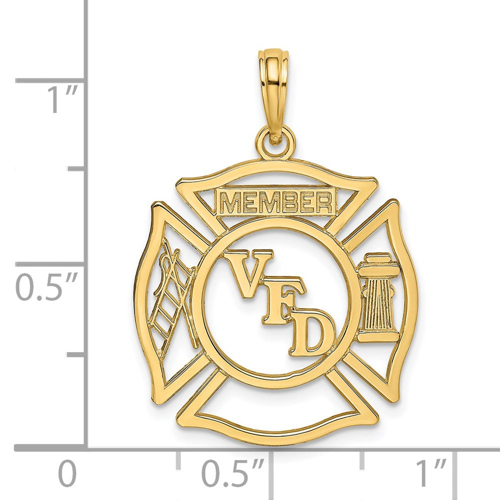 Million Charms 14K Yellow Gold Themed Vfd Member Shield Charm