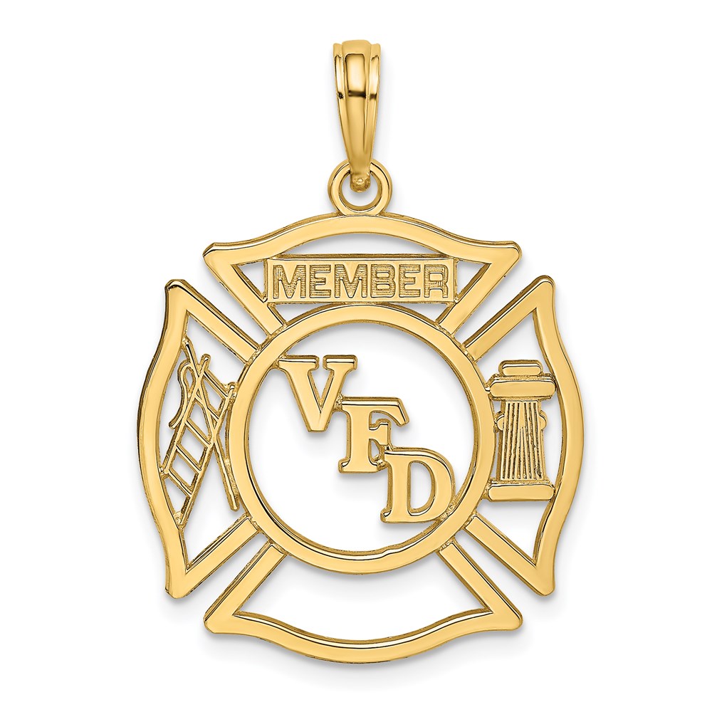 Million Charms 14K Yellow Gold Themed Vfd Member Shield Charm