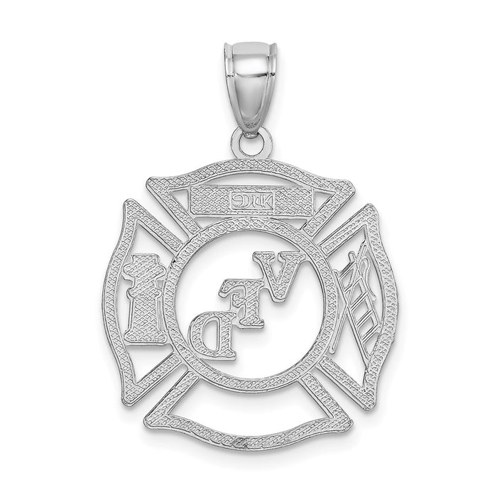 Million Charms 14K White Gold Themed Vfd Member Shield Charm