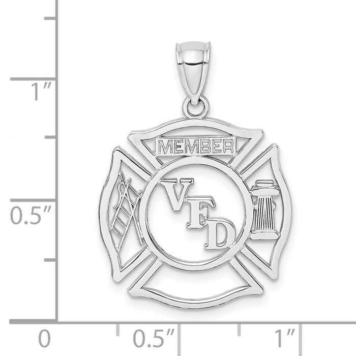 Million Charms 14K White Gold Themed Vfd Member Shield Charm