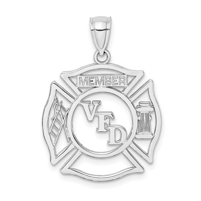 Million Charms 14K White Gold Themed Vfd Member Shield Charm