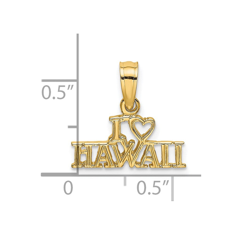 Million Charms 14K Yellow Gold Themed I Heart Hawaii Charm