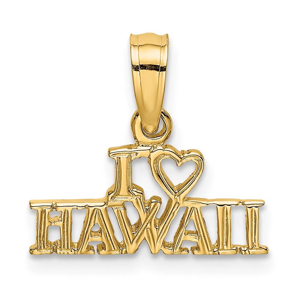 Million Charms 14K Yellow Gold Themed I Heart Hawaii Charm