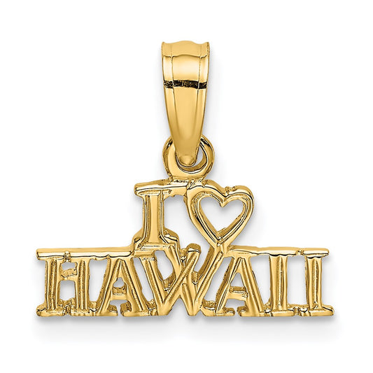 Million Charms 14K Yellow Gold Themed I Heart Hawaii Charm