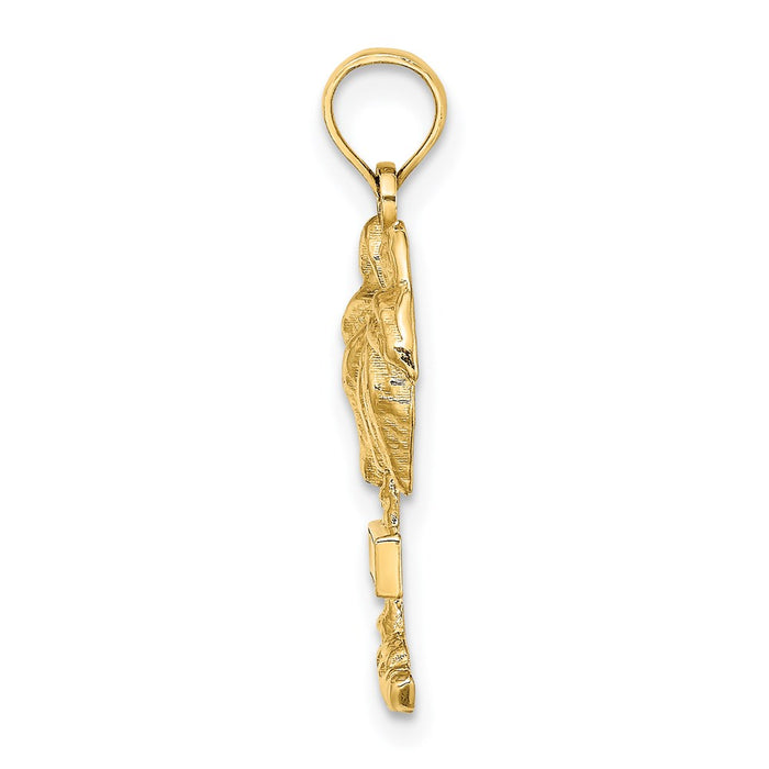 Million Charms 14K Yellow Gold Themed Religious Saint George Palm Tree Charm