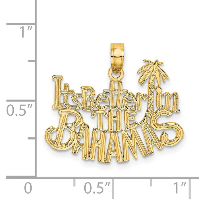 Million Charms 14K Yellow Gold Themed It'S Better In The Bahamas Charm