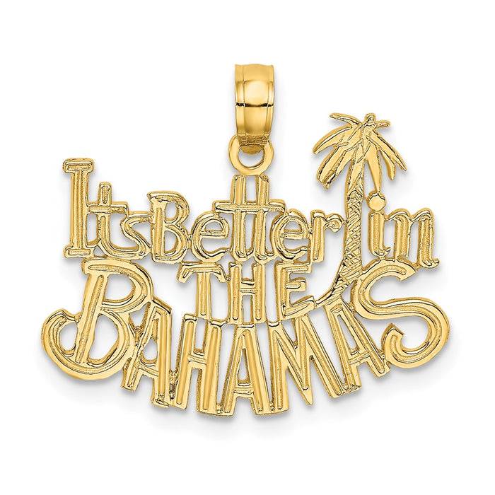 Million Charms 14K Yellow Gold Themed It'S Better In The Bahamas Charm