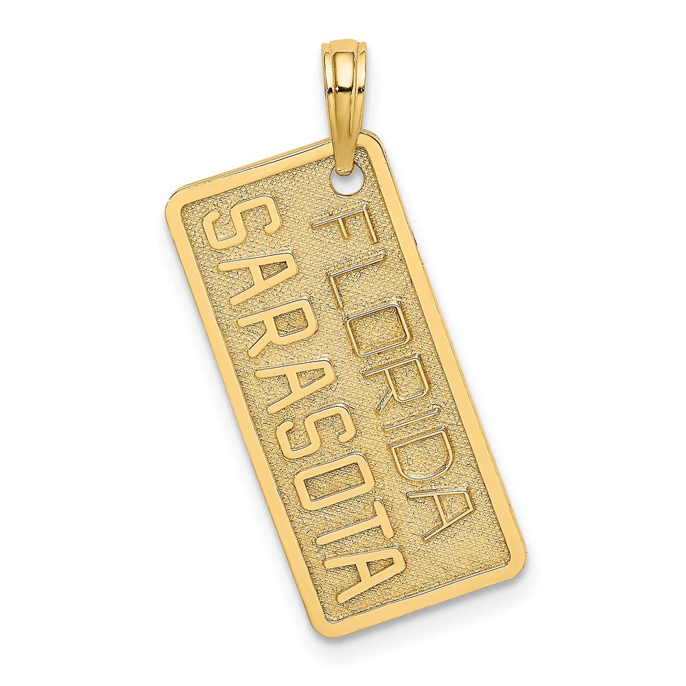Million Charms 14K Yellow Gold Themed Florida Sarasota License Plate Charm