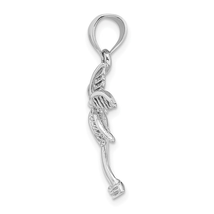 Million Charms 14K White Gold Themed Palm Tree Pendant