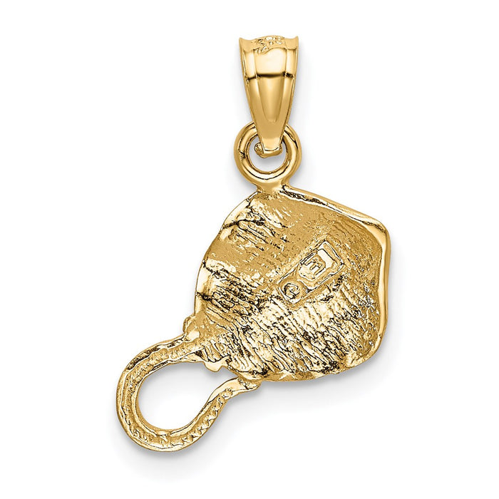 Million Charms 14K Yellow Gold Themed Stingray Pendant