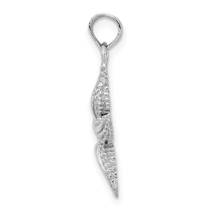 Million Charms 14K White Gold Themed Nautical Starfish Pendant