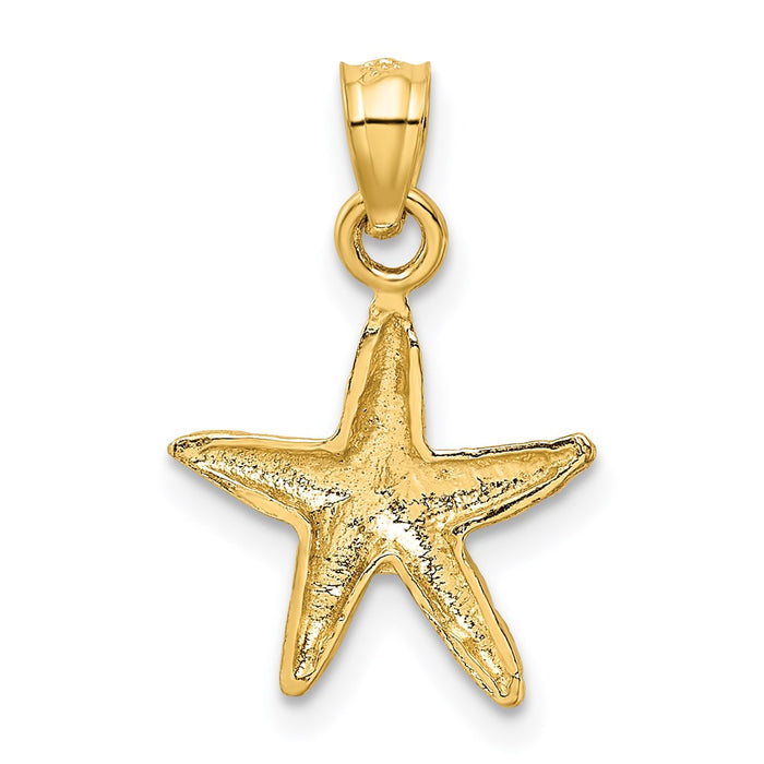 Million Charms 14K Yellow Gold Themed Nautical Starfish Pendant