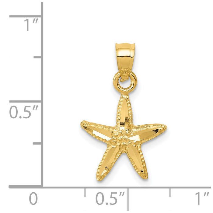 Million Charms 14K Yellow Gold Themed Nautical Starfish Pendant