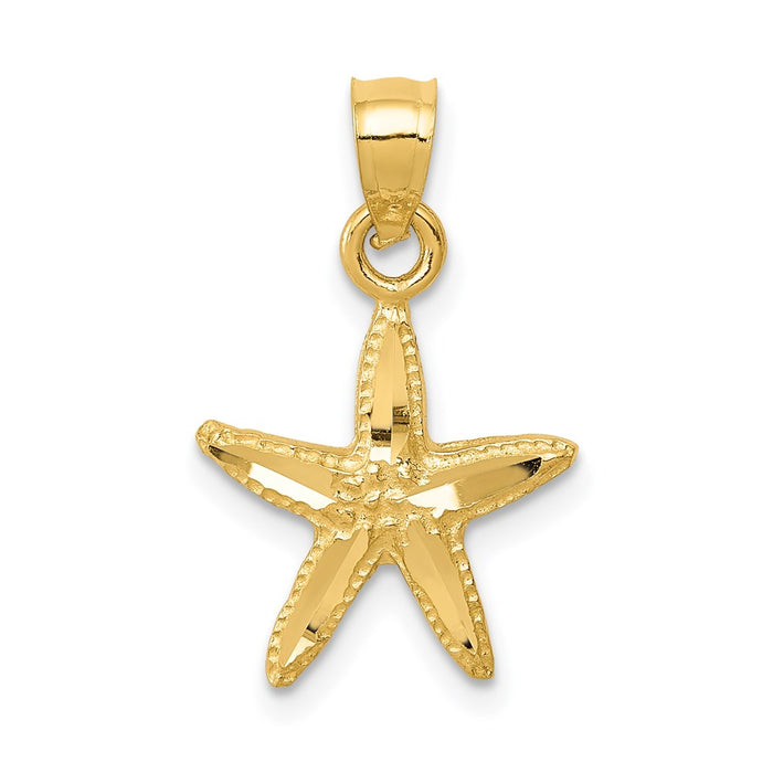 Million Charms 14K Yellow Gold Themed Nautical Starfish Pendant