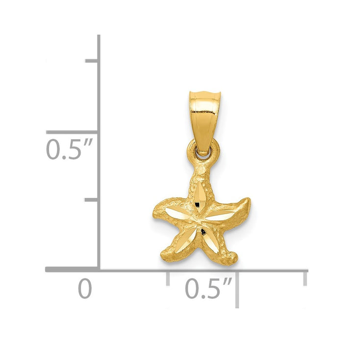 Million Charms 14K Yellow Gold Themed Nautical Starfish Pendant