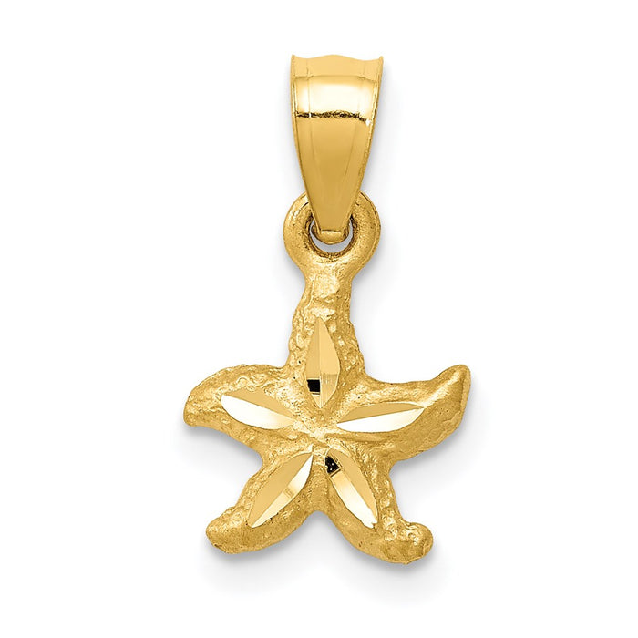 Million Charms 14K Yellow Gold Themed Nautical Starfish Pendant