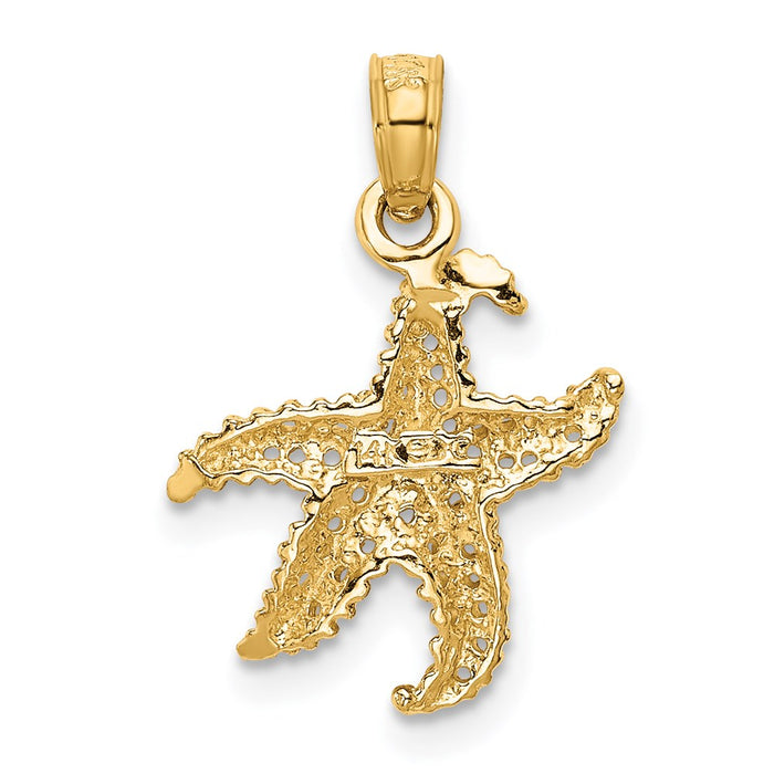 Million Charms 14K Yellow Gold Themed Nautical Starfish Pendant