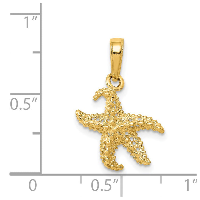 Million Charms 14K Yellow Gold Themed Nautical Starfish Pendant