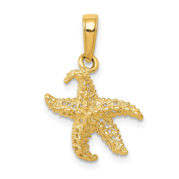 Million Charms 14K Yellow Gold Themed Nautical Starfish Pendant