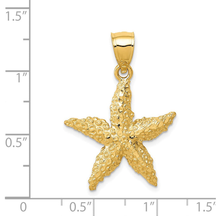 Million Charms 14K Yellow Gold Themed Nautical Starfish Pendant