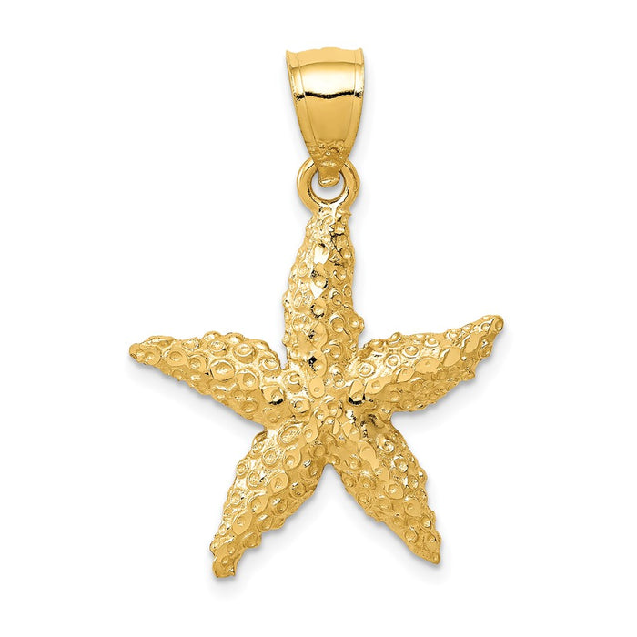 Million Charms 14K Yellow Gold Themed Nautical Starfish Pendant