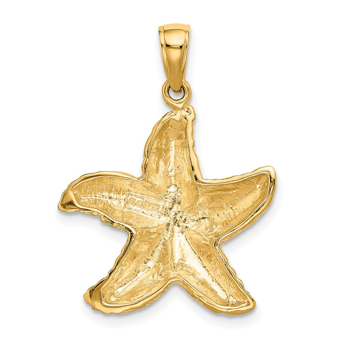 Million Charms 14K Yellow Gold Themed Nautical Starfish Pendant