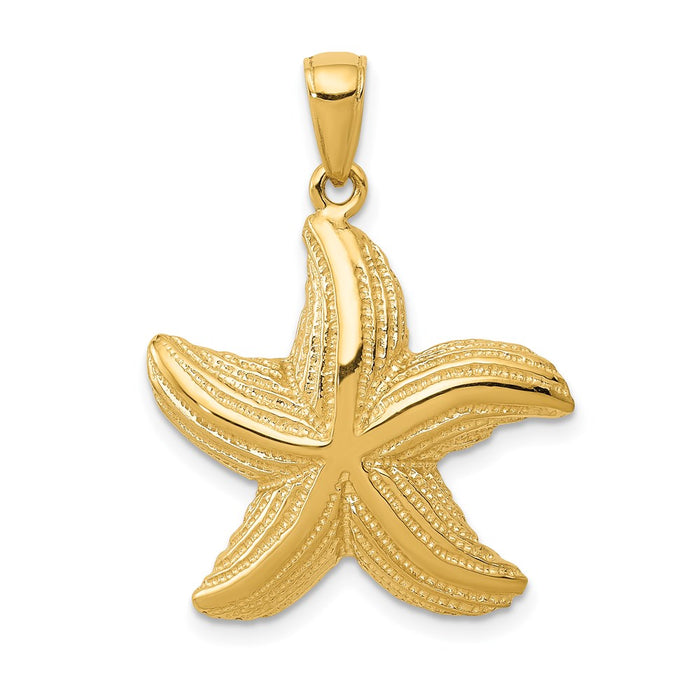 Million Charms 14K Yellow Gold Themed Nautical Starfish Pendant