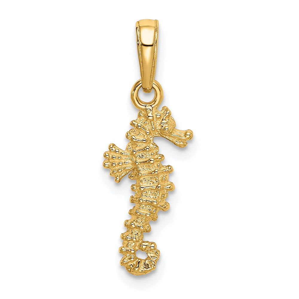 Million Charms 14K Yellow Gold Themed Nautical Seahorse Pendant
