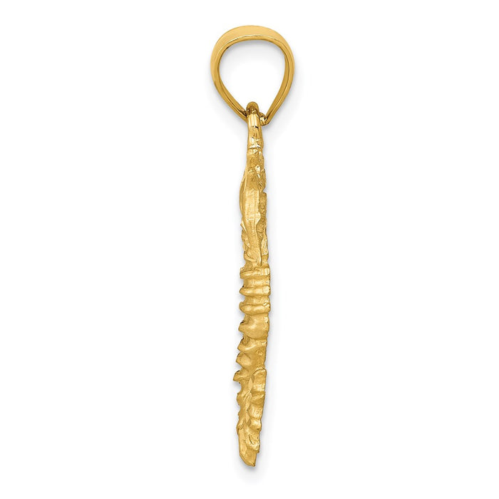 Million Charms 14K Yellow Gold Themed Nautical Seahorse Pendant