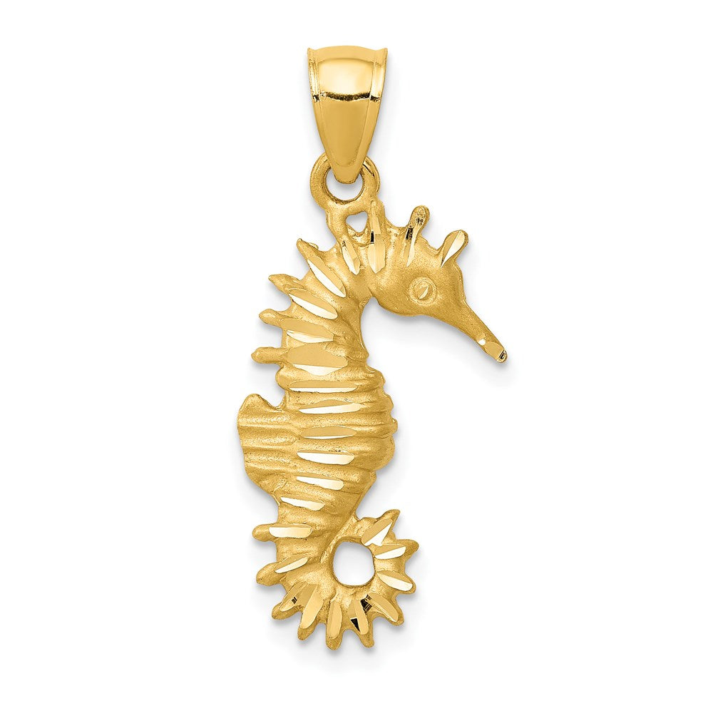 Million Charms 14K Yellow Gold Themed Nautical Seahorse Pendant
