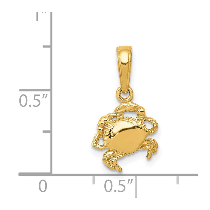 Million Charms 14K Yellow Gold Themed Crab Pendant