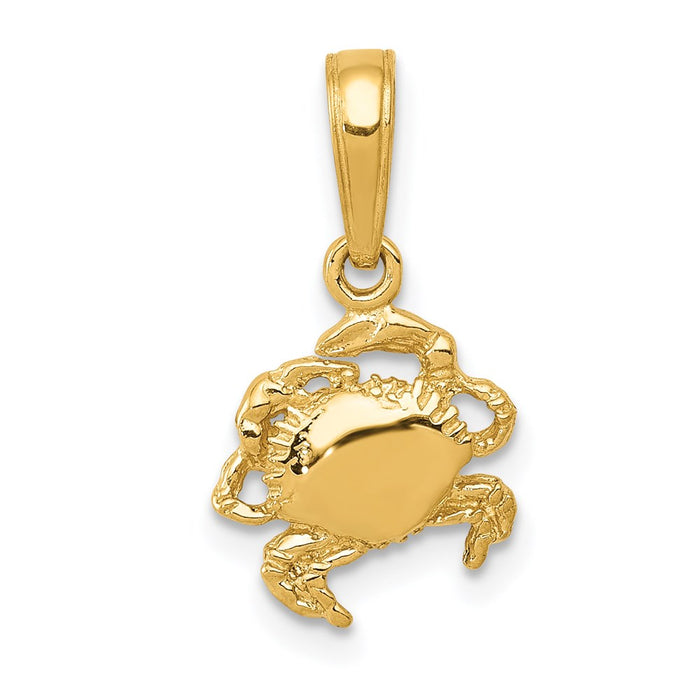 Million Charms 14K Yellow Gold Themed Crab Pendant