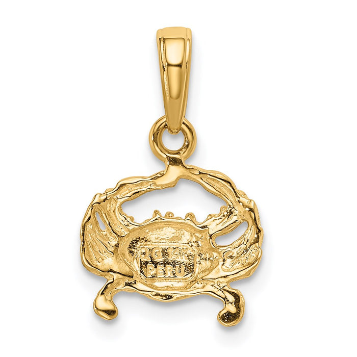 Million Charms 14K Yellow Gold Themed Crab Pendant