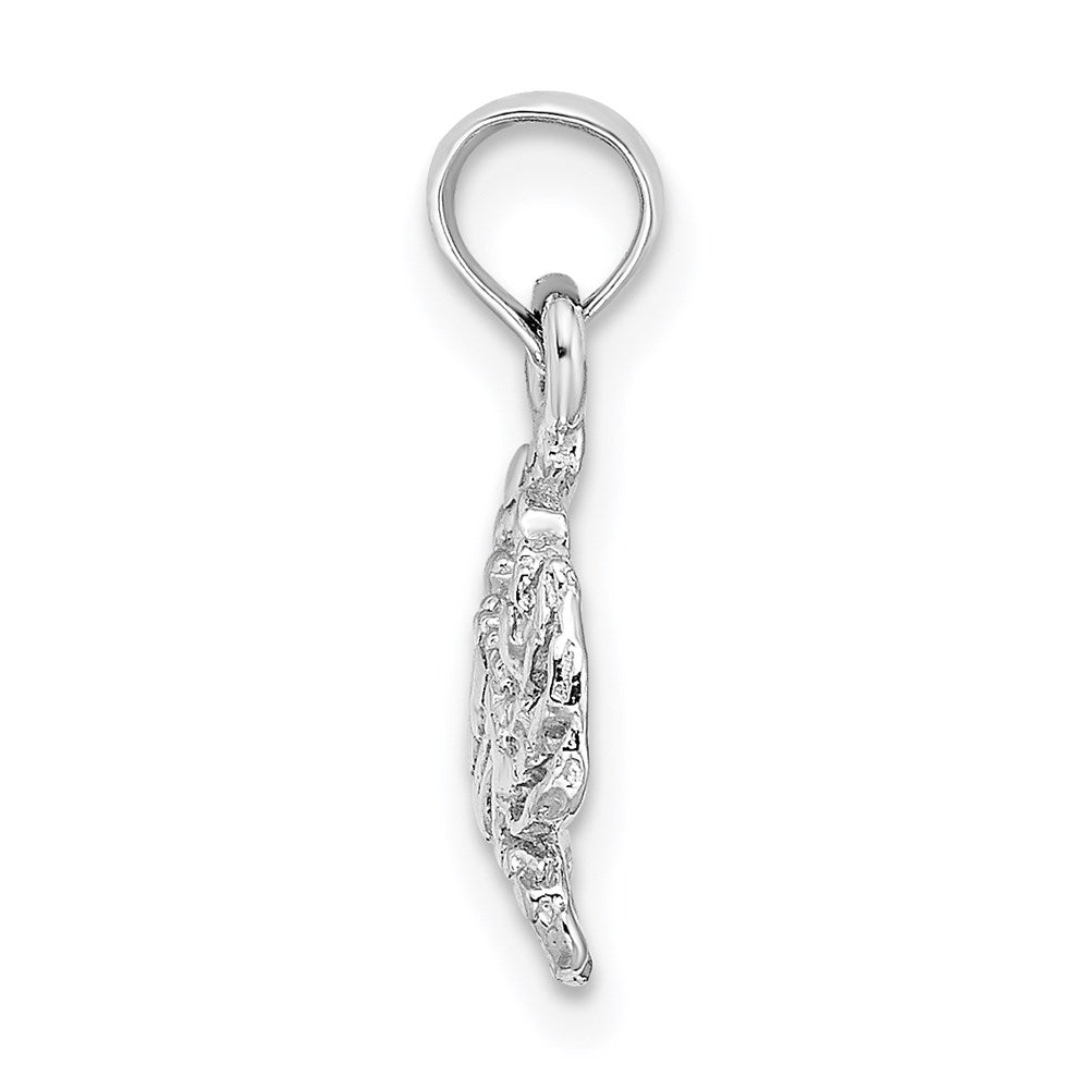 Million Charms 14K White Gold Themed 2-D Blue Crab Charm
