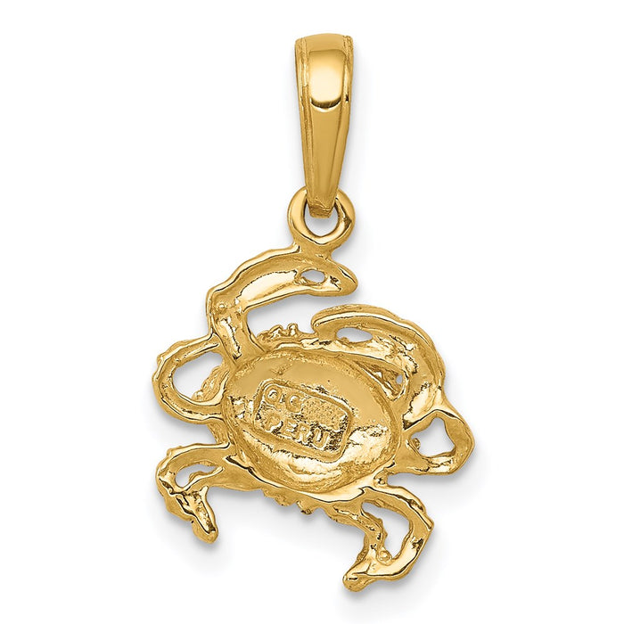 Million Charms 14K Yellow Gold Themed Crab Pendant