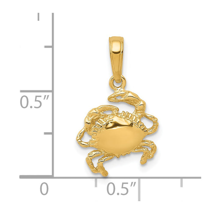 Million Charms 14K Yellow Gold Themed Crab Pendant