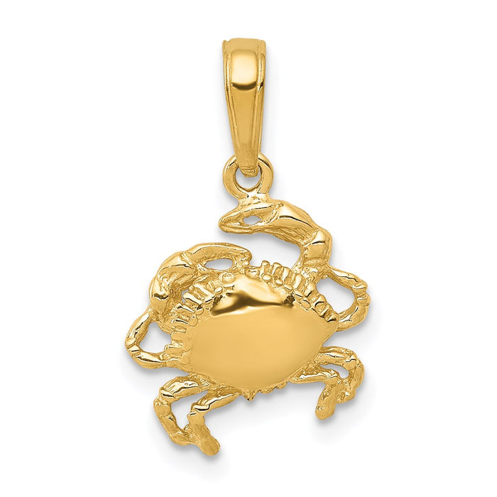 Million Charms 14K Yellow Gold Themed Crab Pendant